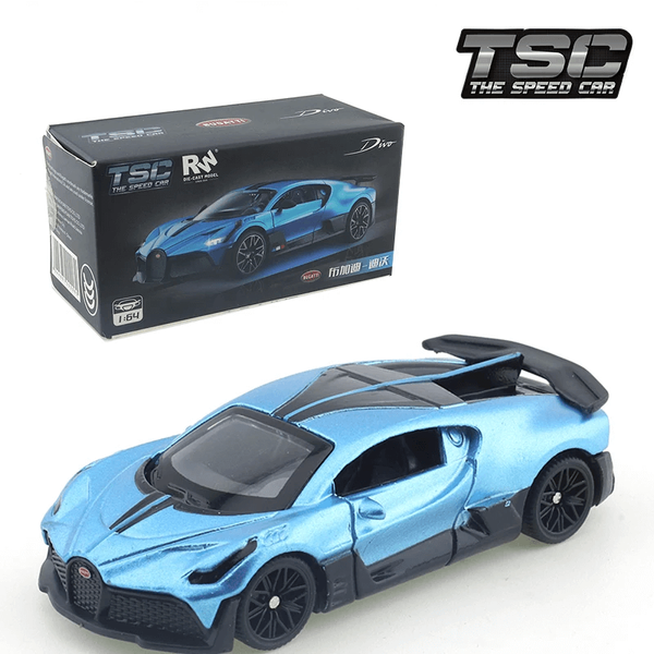 TSC 1:64 Bugatti Divo Carbon Blue Diecast Model Car