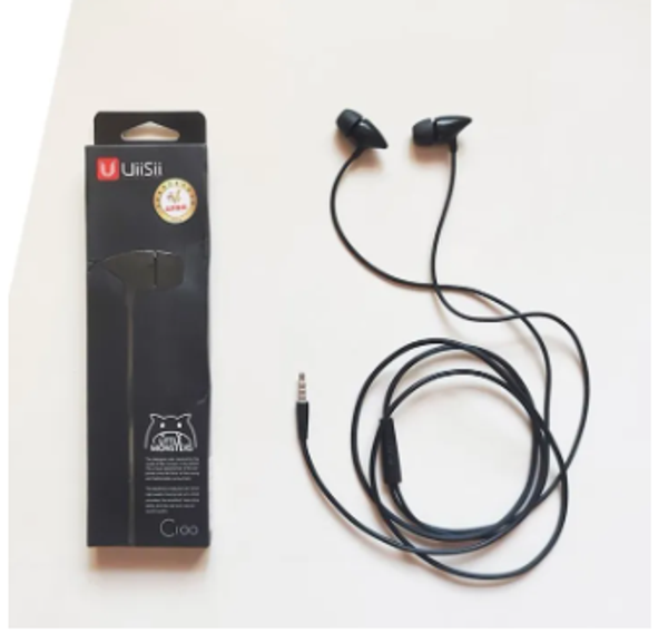 Uiisii c100 Super Bass Stereo In Earphone Any phone - Black