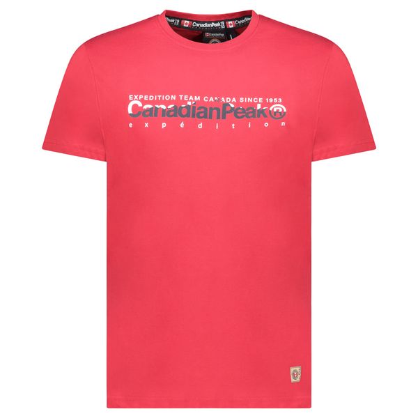 Canadian Peak JOPEAKEAK Homme - T-Shirt Col Rond avec Impressions et Drapeau Rouge