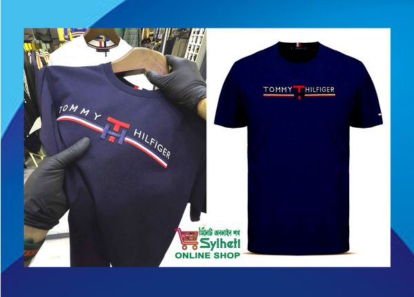 Tommy Premium Drop Shoulder T-Shirt Stylish & Comfortable Fit – Made from Premium Cotton Fabric, Colour Navy Blue