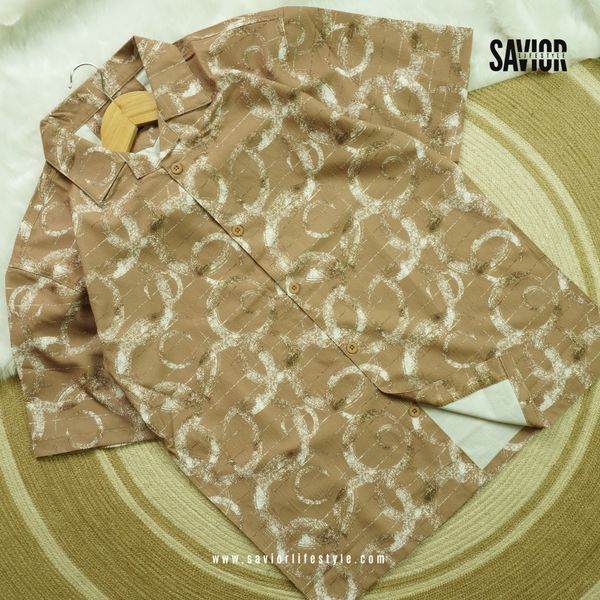 Desert Sand Drop Shoulder Cuban Shirt
