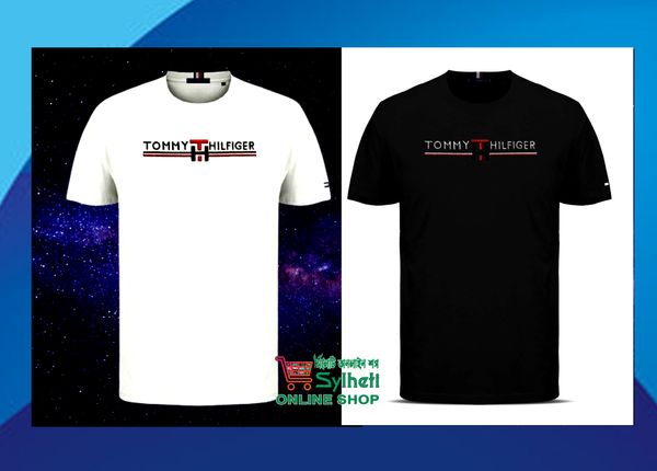 Tommy Premium Drop Shoulder T-Shirt Combo Stylish & Comfortable Fit – Made from Premium Cotton Fabric, Colour White+Black