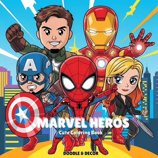 Marvel Heros - Cute Coloring Book