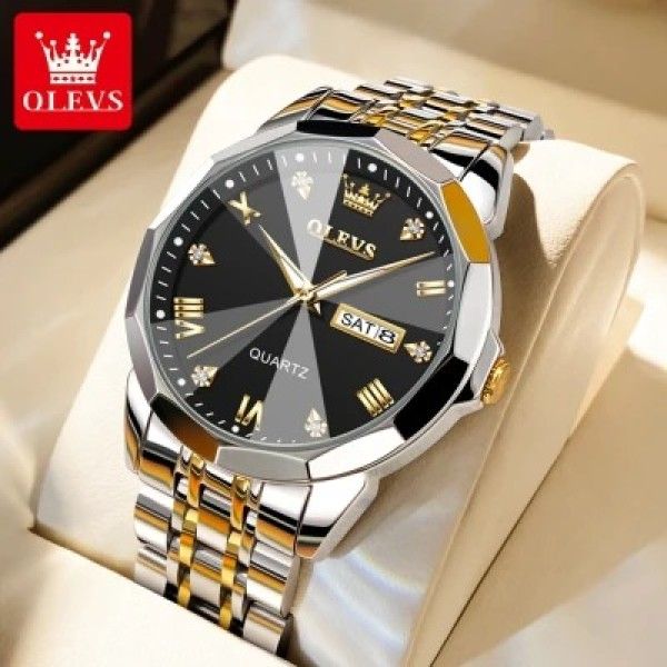 OLEVS 9931G New Exclusive Design Quartz Watch for Men-Black