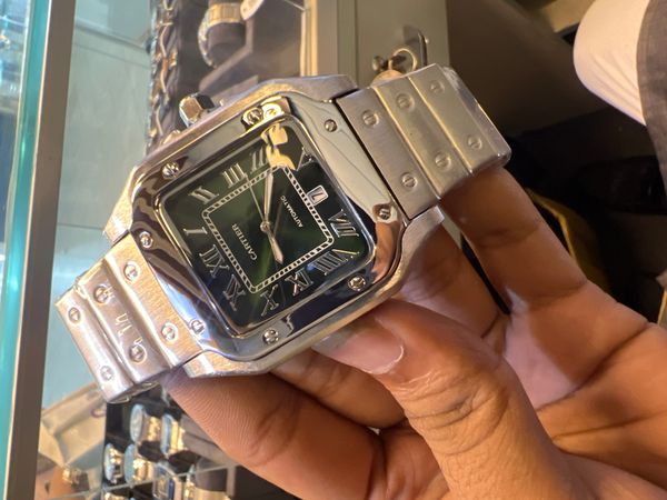 Cartier De Santos Green Dial Chain