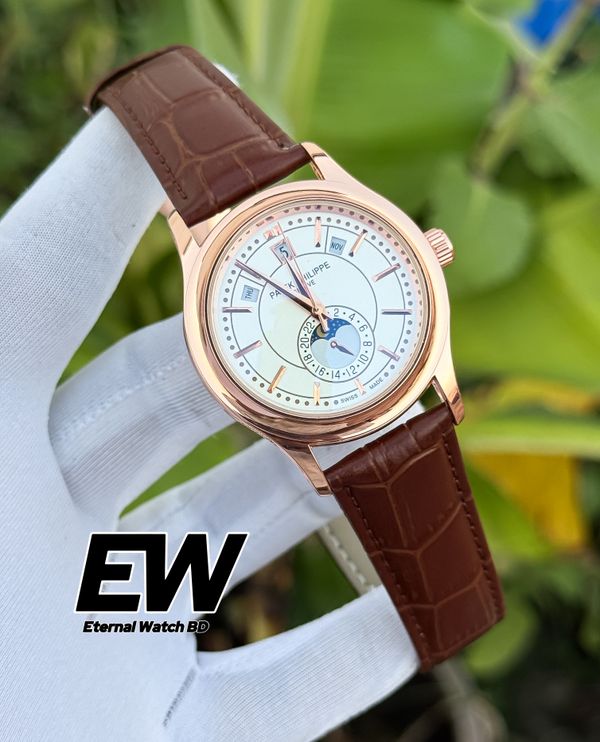 PATEK  PERPETUAL CALENDAR QUARTZ BROWN BELT RG CASE