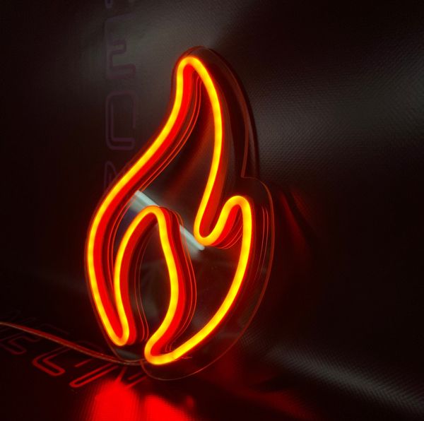 Neon Fire Symbol By BdBitan