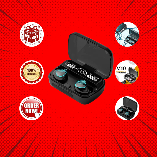 M10 TWS Earbuds 2500mAh Charging Box Bluetooth-compatible Stereo Waterproof