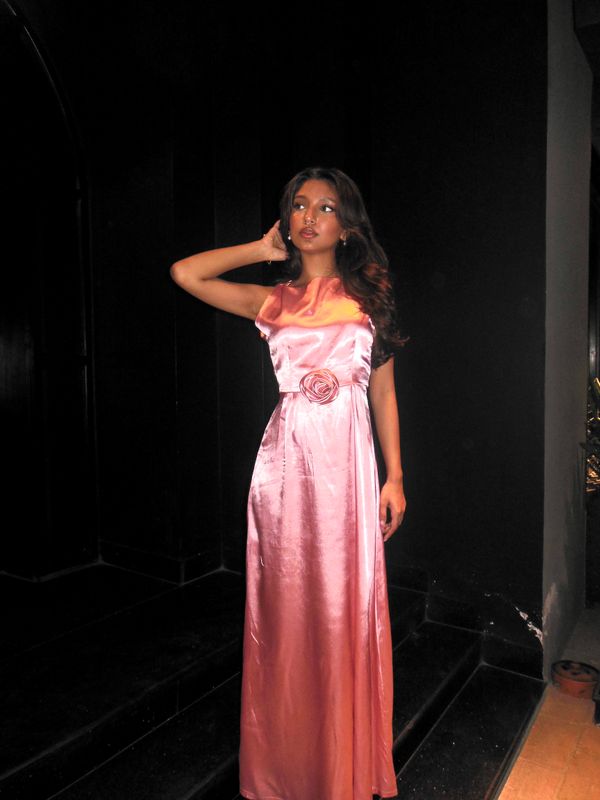 Rosé Satin Dress - Image 4