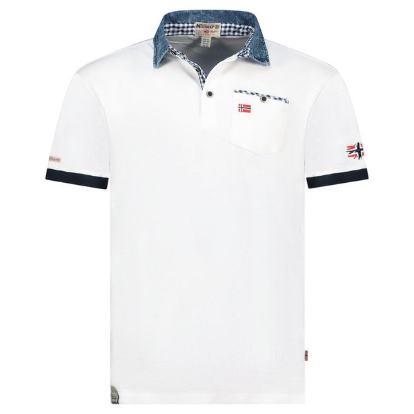 Polo shirt with pocket, prints and flag details White