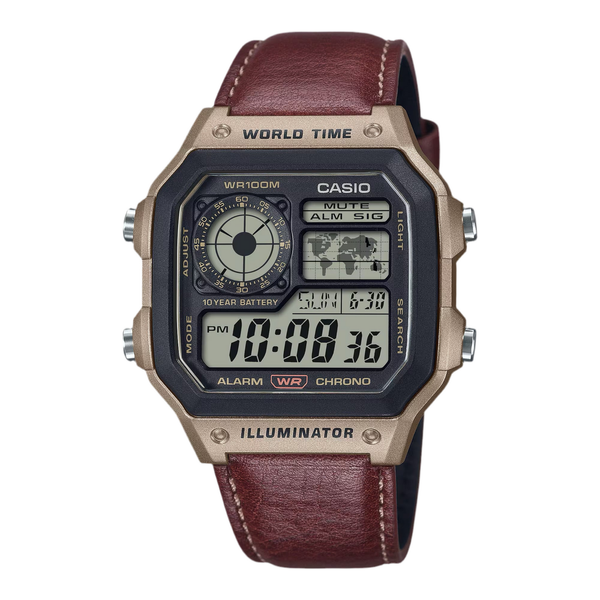 CASIO DIGITAL WORLD TIMEGREY DIAL MEN'S WATCH | AE-1200WHL-5AVDFA
