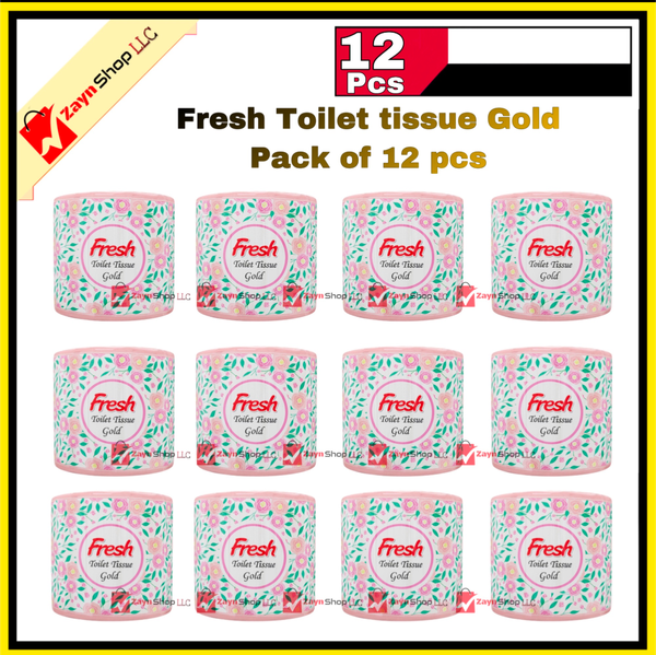 Fresh Toilet Tissue Paper Gold Pack of 12 pcs