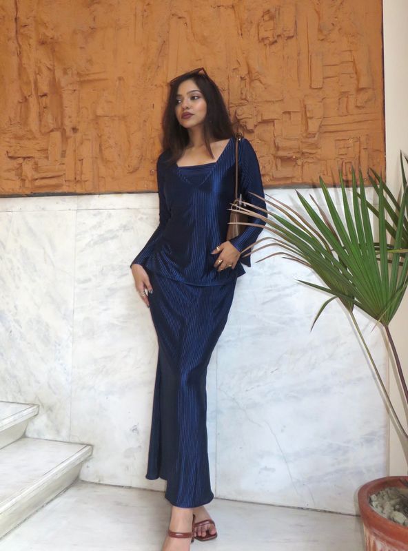 Navy Blue Ribbed Set - Image 2
