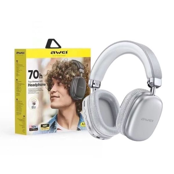 Awei AT 7 Headphone 70 hours Play Time Bluetooth 5.4 Wireless Over The Ear Budget Headphones