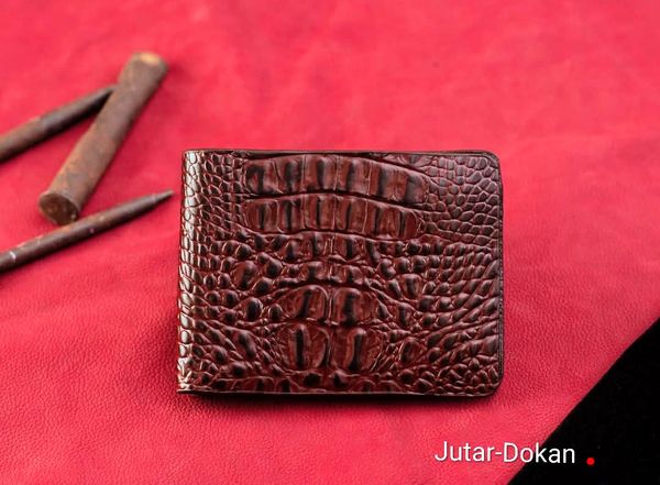 Crocodile Wallet Short - Chocolate