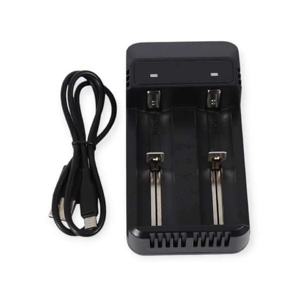 Universal Dual‑Slot USB Lithium‑Ion Battery Charger – Micro‑USB Powered (32650 / 26650 / 18650 / 16340)