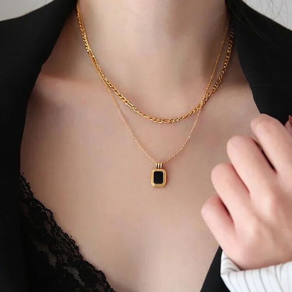 double layer golden necklace