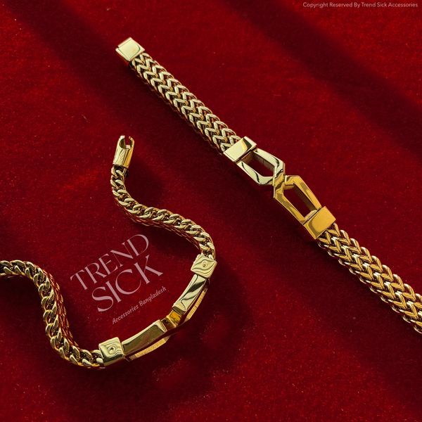 CROSS BAR MENS BRACELET (Golden)