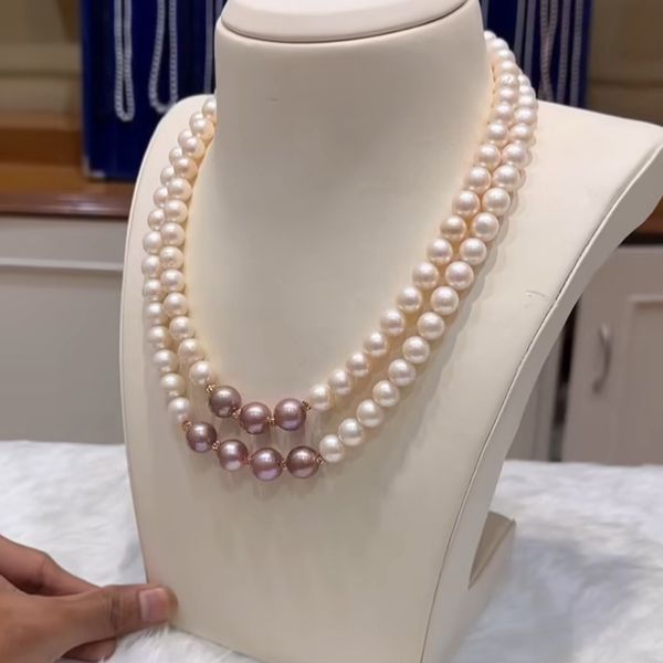 Premium quality pearl 2 layer necklace for women