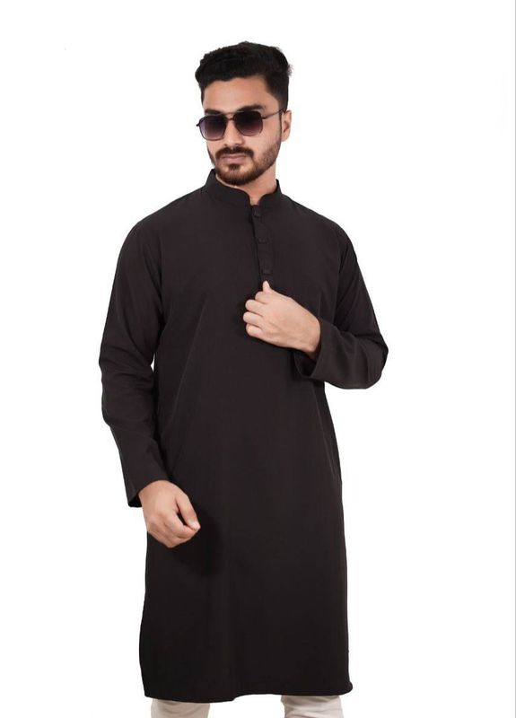 প্রিমিয়াম মাইক্রোস্টিজ সলিড পাঞ্জাবি/ কালার > Black