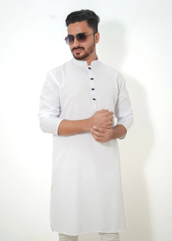 প্রিমিয়াম মাইক্রোস্টিজ সলিড পাঞ্জাবি/ কালার > White