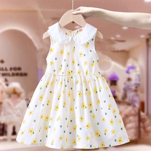 Girls' dress Summer 2025 New Children's Western-style (Color: Yellow)