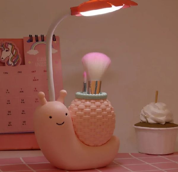 Cute Table Lamp, LED Night Study Light USB Charging Snail Animal Eye Protection Table Lite