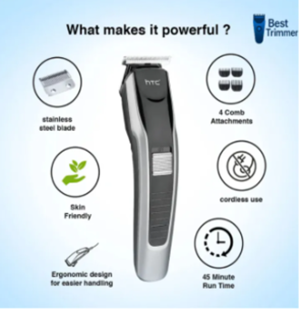 HTC AT-538 Rechargeable Hair and Beard Trimmer for Men