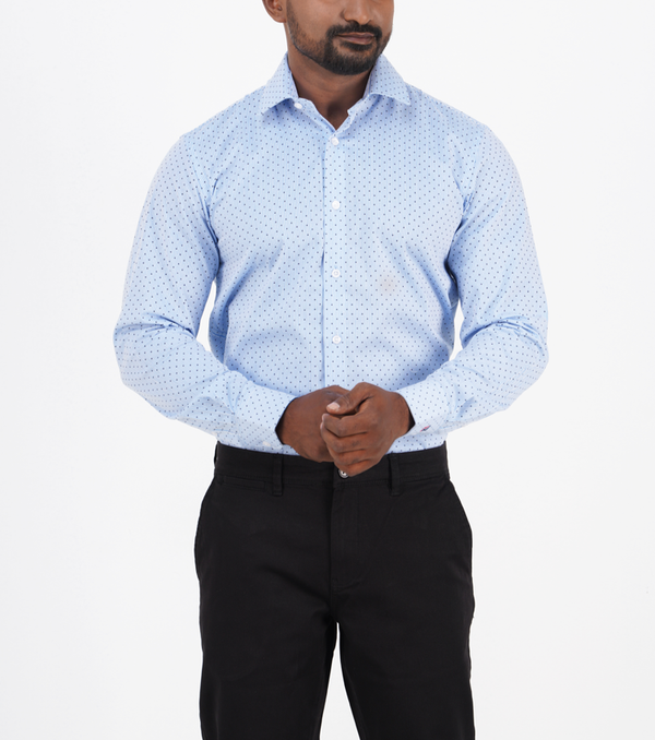 Men's Long-Sleeve Regular-Fit Non-Stretch Cotton Formal Shirt