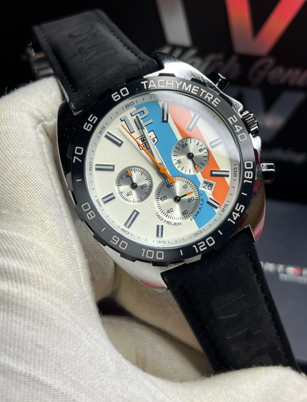 Tag Anniversary Belt Black White Dial