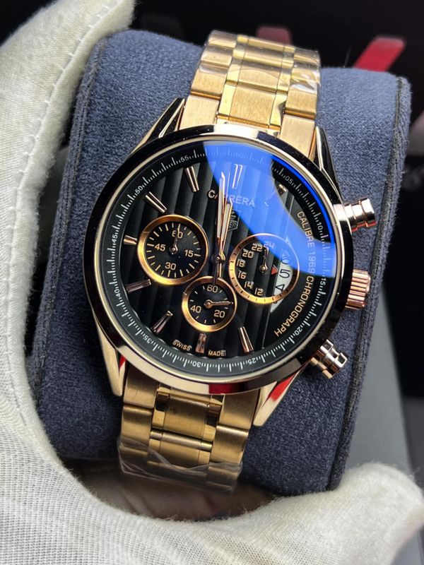 Tag 1969 Chain Full Rose Gold Black Dial