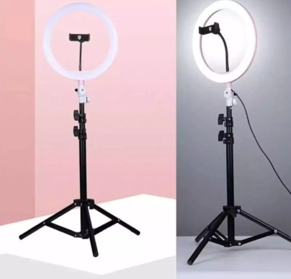 12 Inch LED Ring Light with Adjustable Stand & Phone Holder for Live Streaming, Video Record