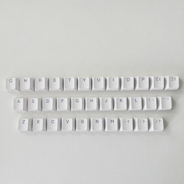 White Shine Through Letter Keycaps