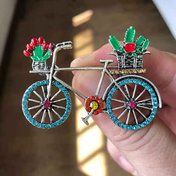 Elegant Bicycle Brooch