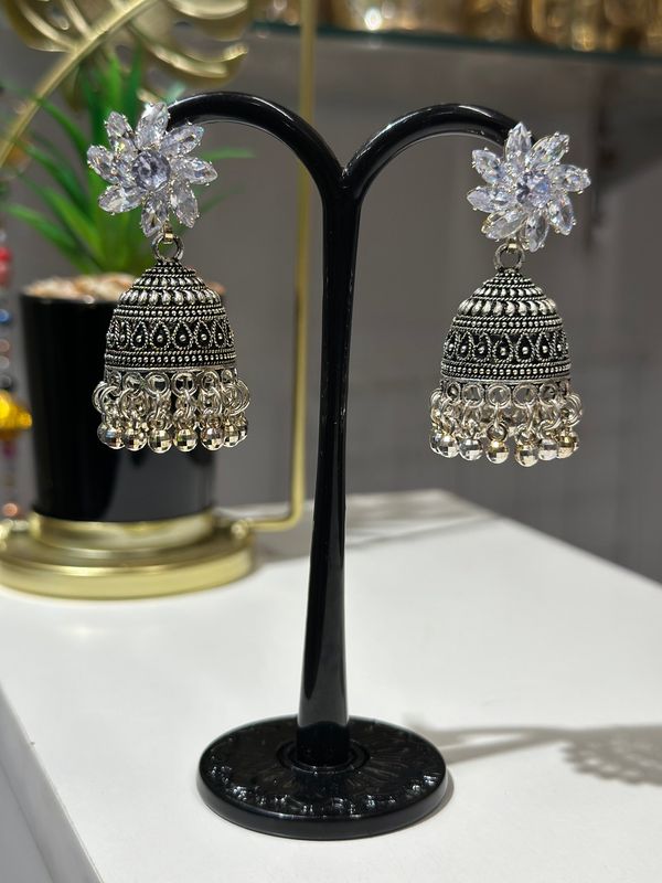 White Stone Work Jhumka