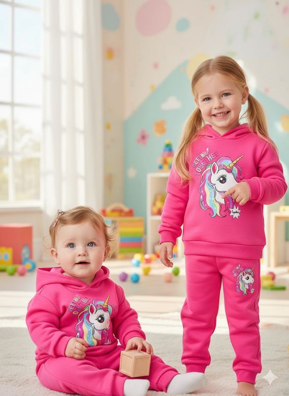 Elegant Stylish Baby Hoodie Set - Unicorn - Image 4