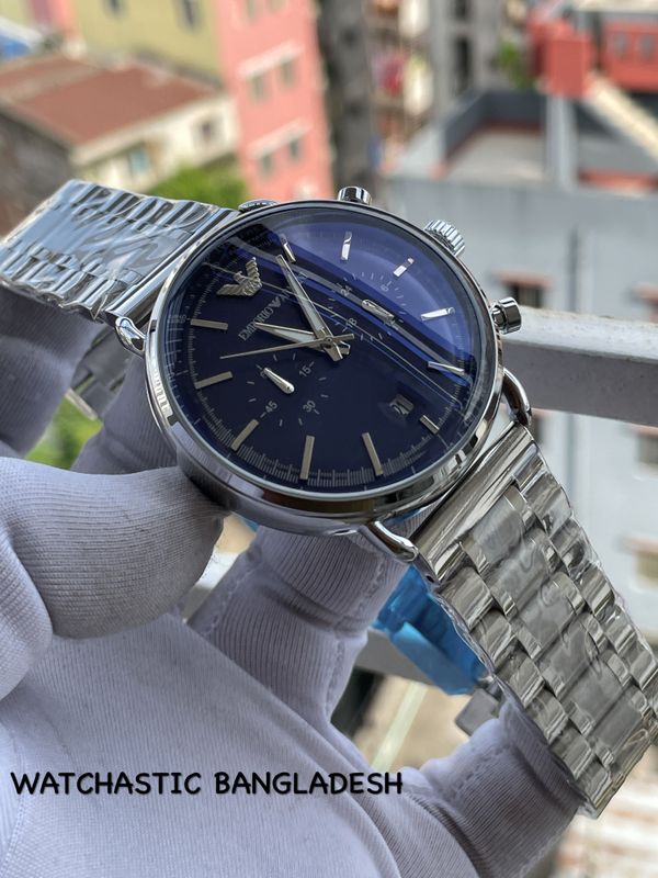 Armani Chain Oval Simple Blue Dial