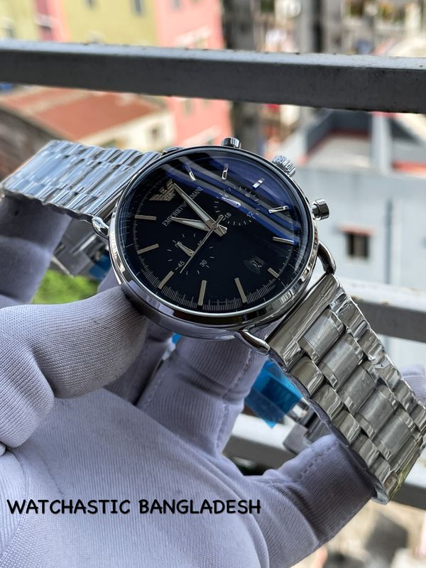 Armani Chain Oval Simple Black Dial