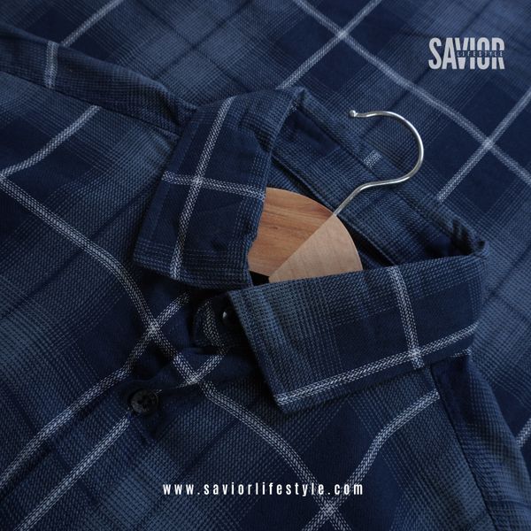 Bluest Check Full Sleeve Pocket Less Shirt