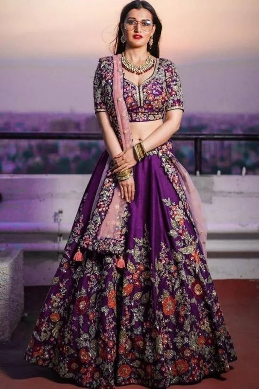 Semi –Embroidery & Sequence Work Party dress