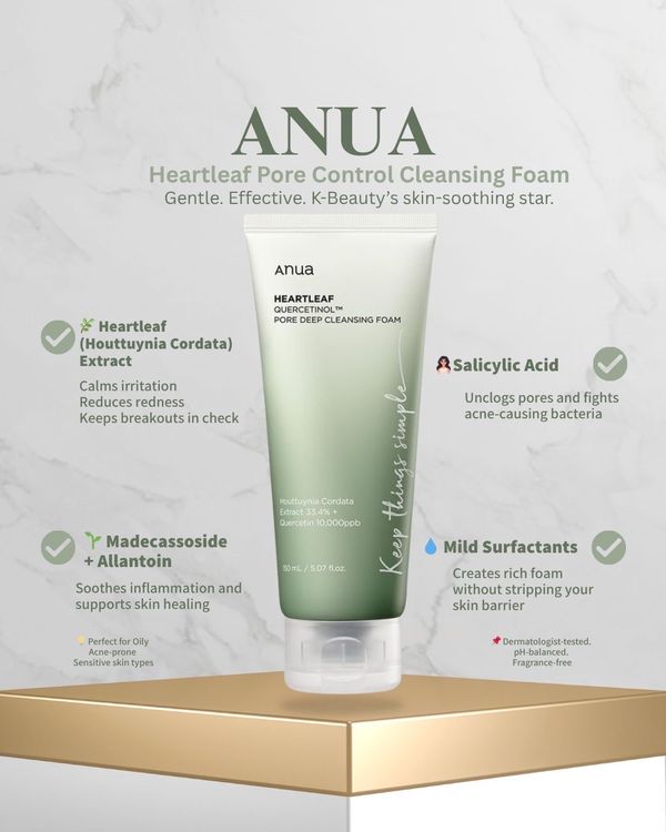 ANUA Heart Leaf Quercetinol Pore Deep Cleansing Foam 150ml - Image 3
