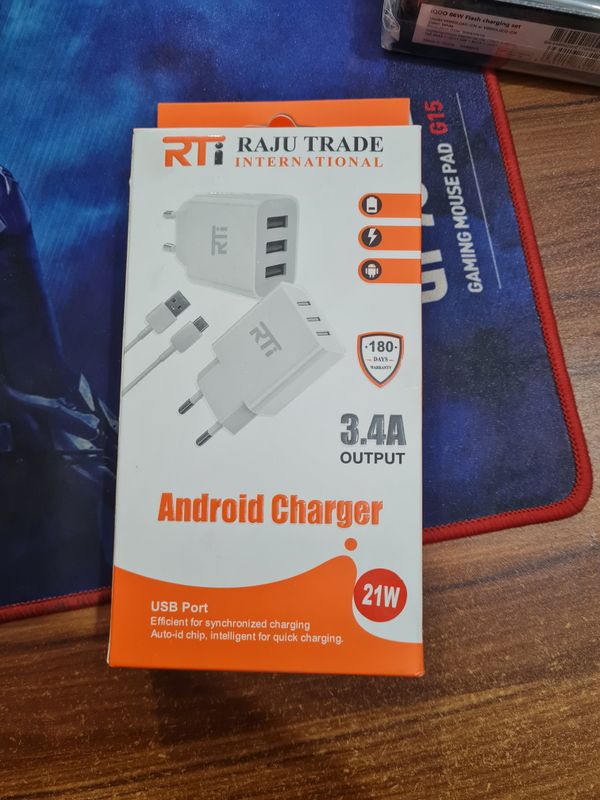 RTI 3.4A Smart Flash Android Charger – 21W High-Speed Triple USB Charger