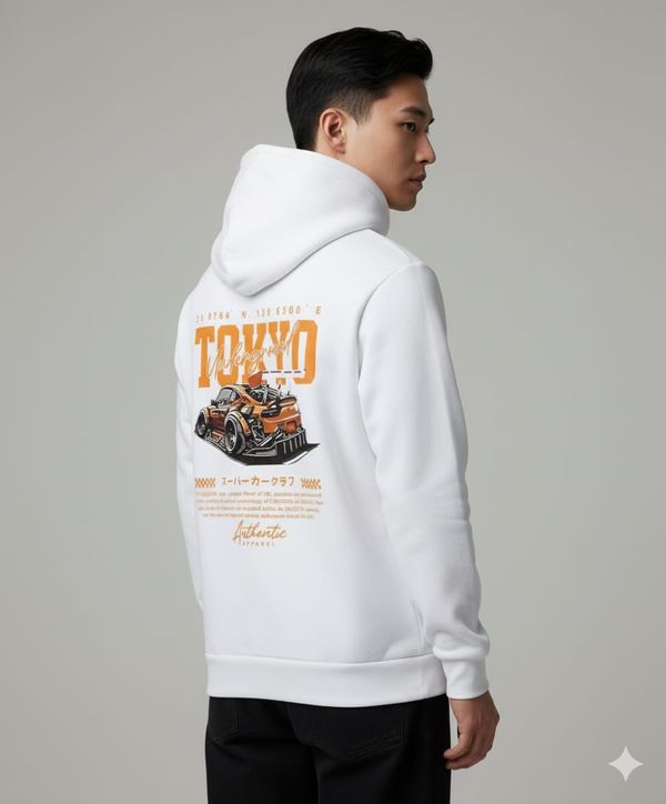 Drop Shoulder Tokyo Street Racer Graphic Hoodie