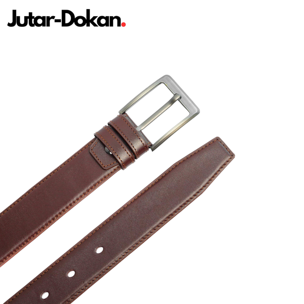 Leather Plain Belt Chocolate