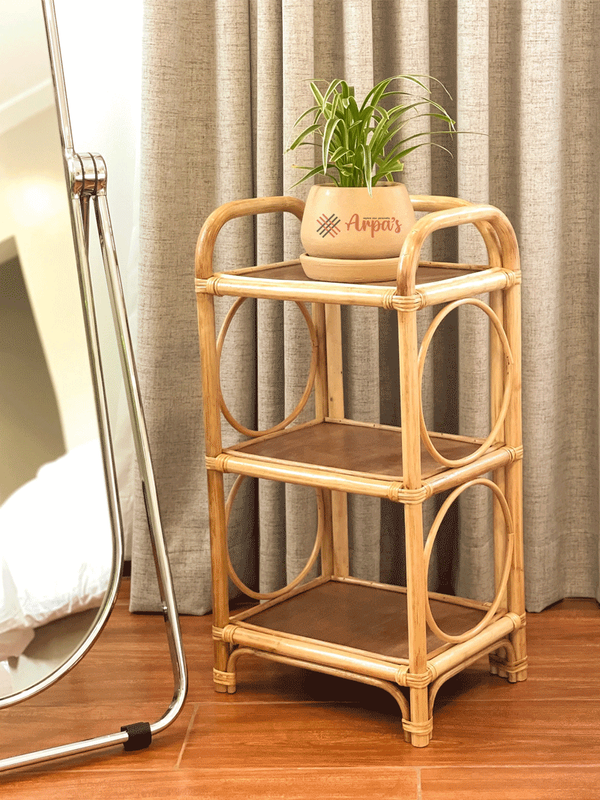 3-Tier Minimalist Rattan Shelf