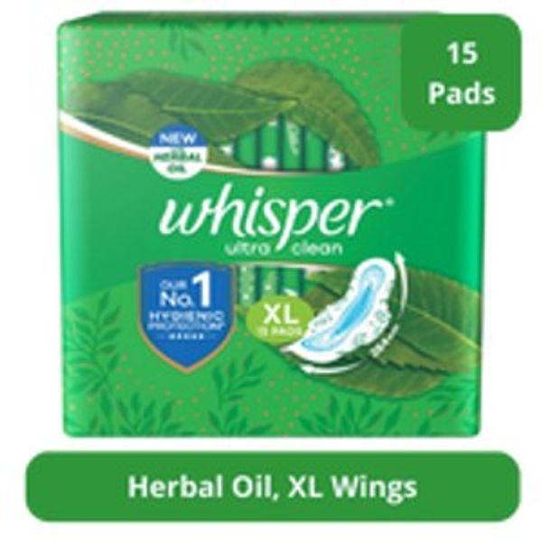 Whisper Sanitary Napkin Ultra Clean 15 pads