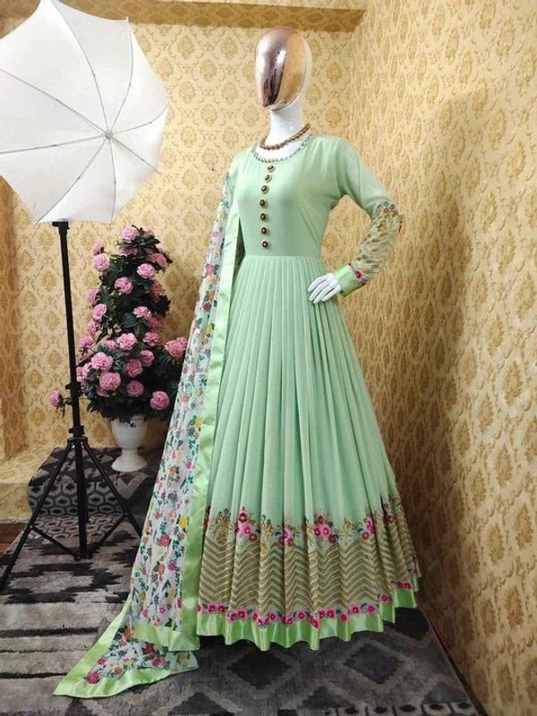Semi –Embroidery & Sequence Work Party dress