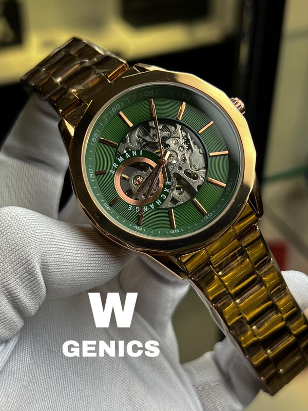 Armani Exchange Auto Chain RG Green Dial