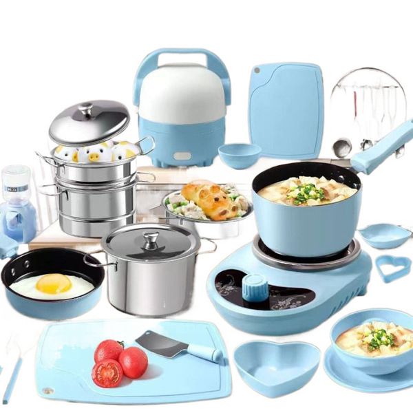 Mini small kitchen real cooking full set of toys children one year old can cook set kitchen utensils real version girl boy yuanyi