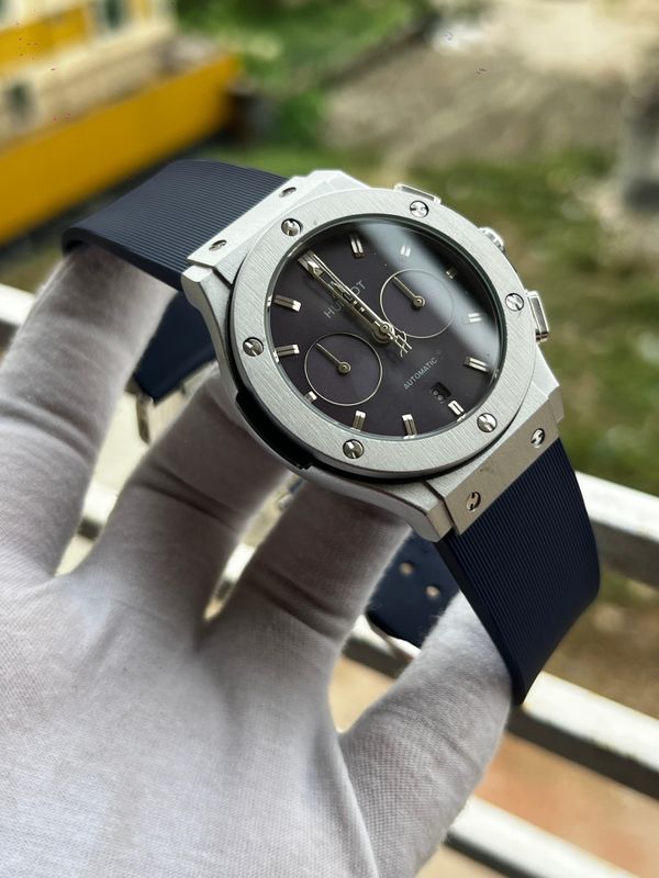 Hublot Classic Fusion Silicone Full Blue Silver Bezel